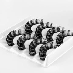 4 Pairs Lashes D Curl Russian Lashes 3D Mink Eyelashes Reusable Fluffy Russian Strip Lashes eyelashes extensions