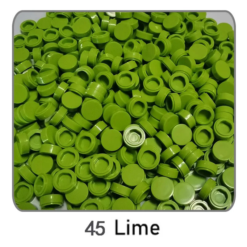 1000Pcs Tile 1x1 Round Building Blocks | 52 Color DIY Educational Creative Toy Set additional angle