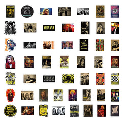 52 Pieces Nirvana Band Stickers | Rock Music Fan Decorative Decals for Laptops, Phone alternate view