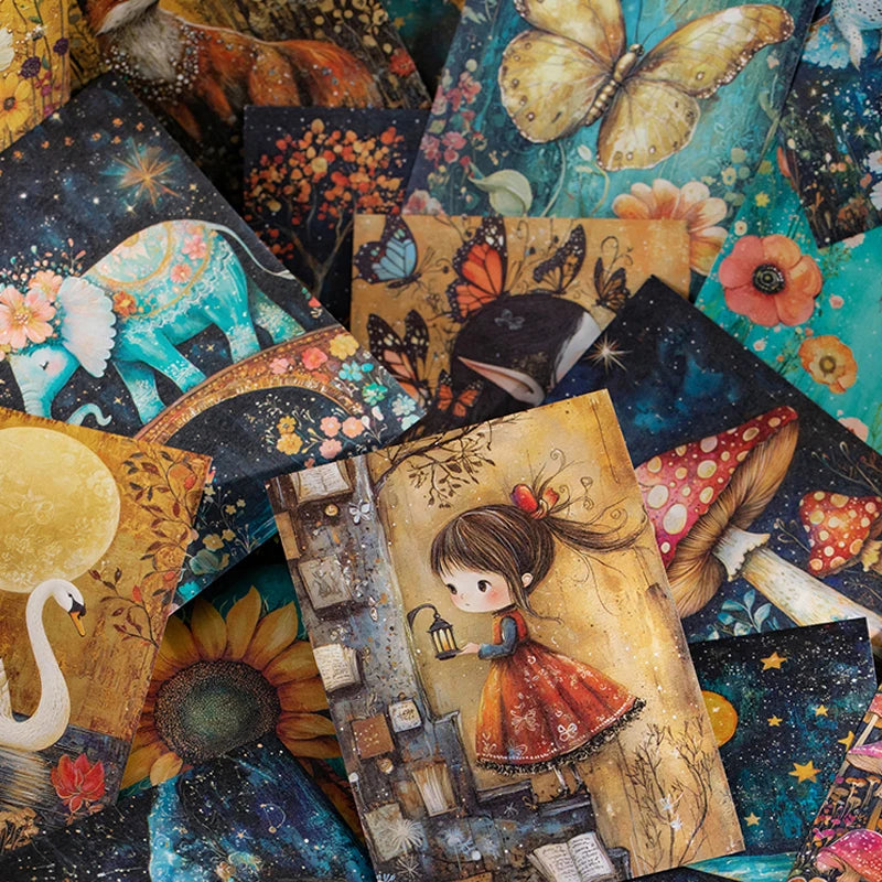 Mr Paper 30pcs Fairytale Secret Series Vintage Material Stickers Handbook Material Colla detail view