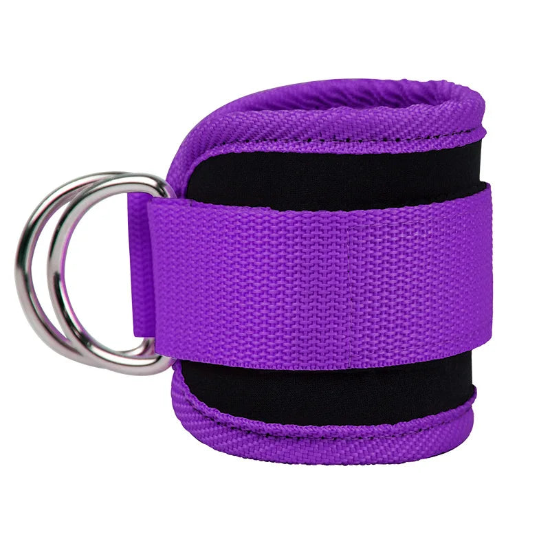 Gym Ankle Straps | Adjustable Double D-Ring Cuffs for Leg Training and Cable Machines close-up view