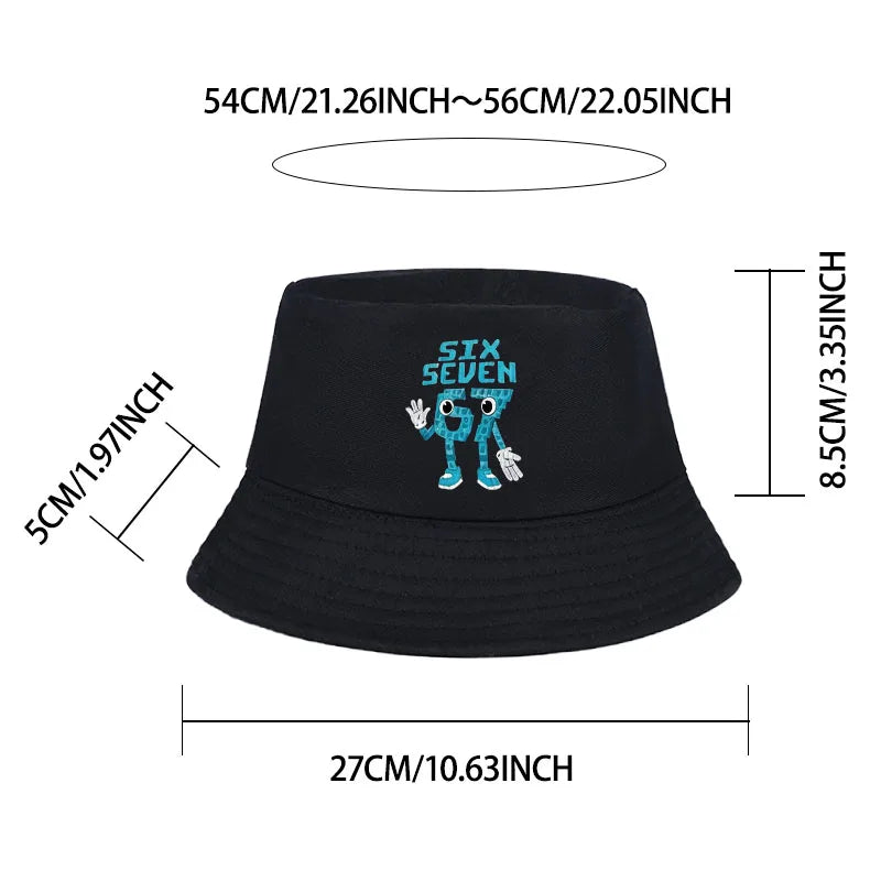 67 Cartoon Printed Kids Bucket Hat | Unisex Sun Hat for Outdoor Play alternate view