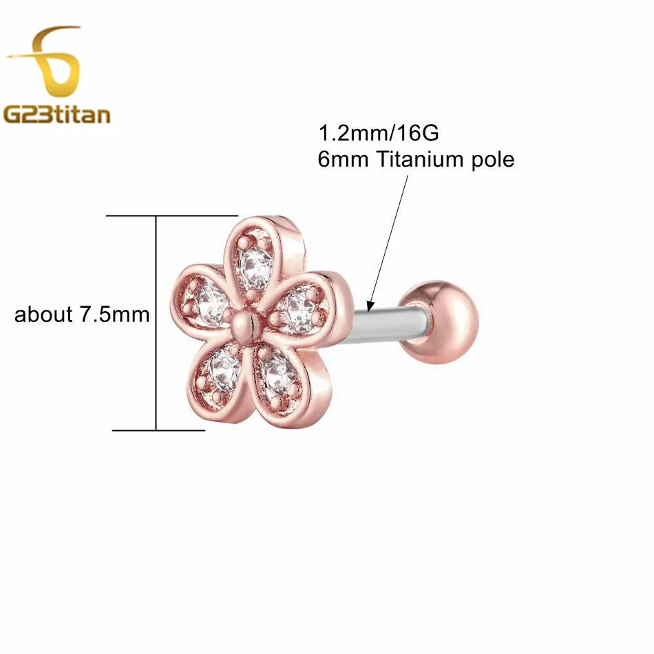 2PC Women's Flower Zircon Stud Earrings 3 Colors Engagement Wedding Jewelry for Carti alternate view
