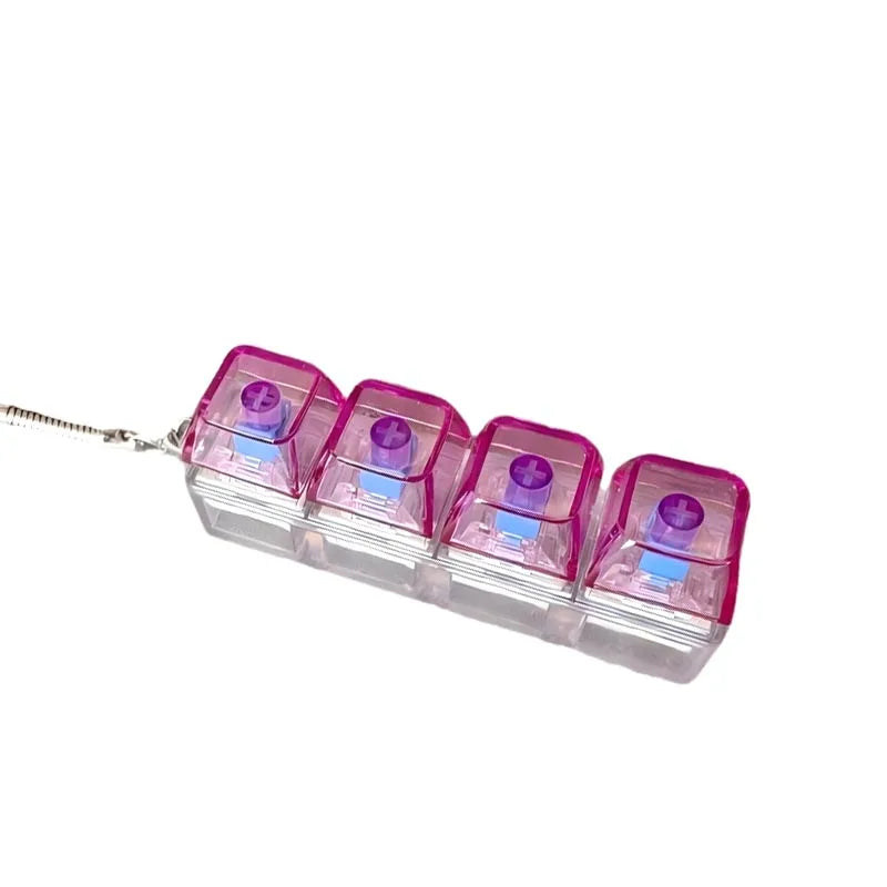 LED Keyboard Keychain Fidget Toy | Crystal Clicker Sensory Stress Relief Gadget alternate view