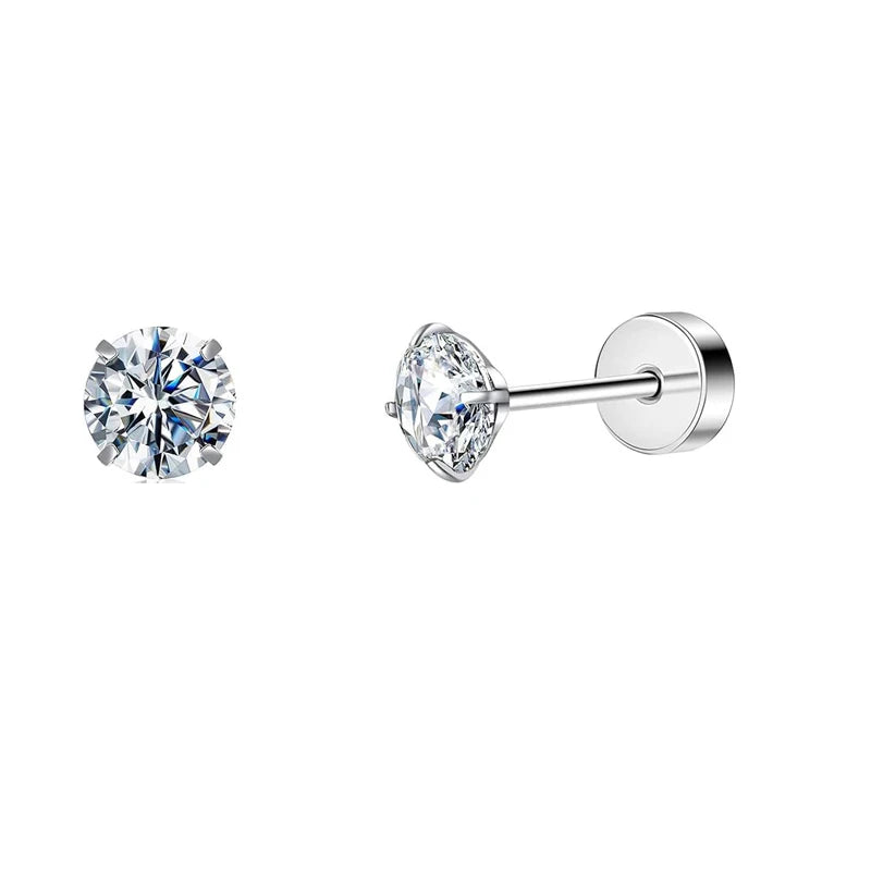 2pcs/lot 20G Star Heart Butterfly Stud Earring for Women Stainless Steel Crystal Earri close-up view