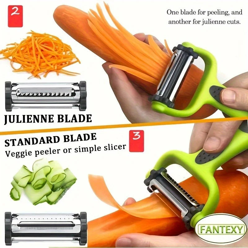 1pc 3in1 Multi Fruit Vegetable Peeler Grater Shredder | Kitchen Essential Multifunctio close-up view