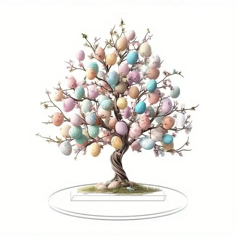 Bohemian Bird Egg Tree Tabletop Decor | Acrylic Easter Home Decoration additional angle