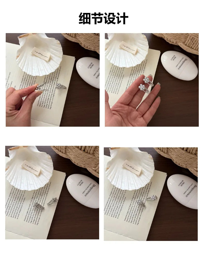 High Quality Small Pearl Flower Hair Clip for Front Bangs Korean Elegant   Side Clip Women Daily Office New Hair Clips for Women