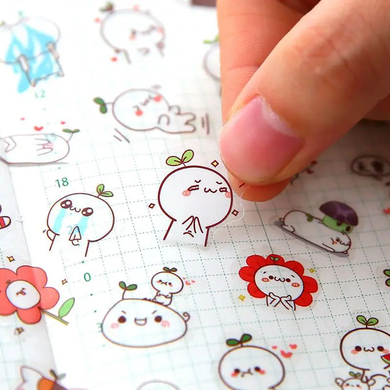 6Pcs Waterproof Cartoon Sticker Set | Cute DIY Decals for Laptops, Phones, and Planne lifestyle view