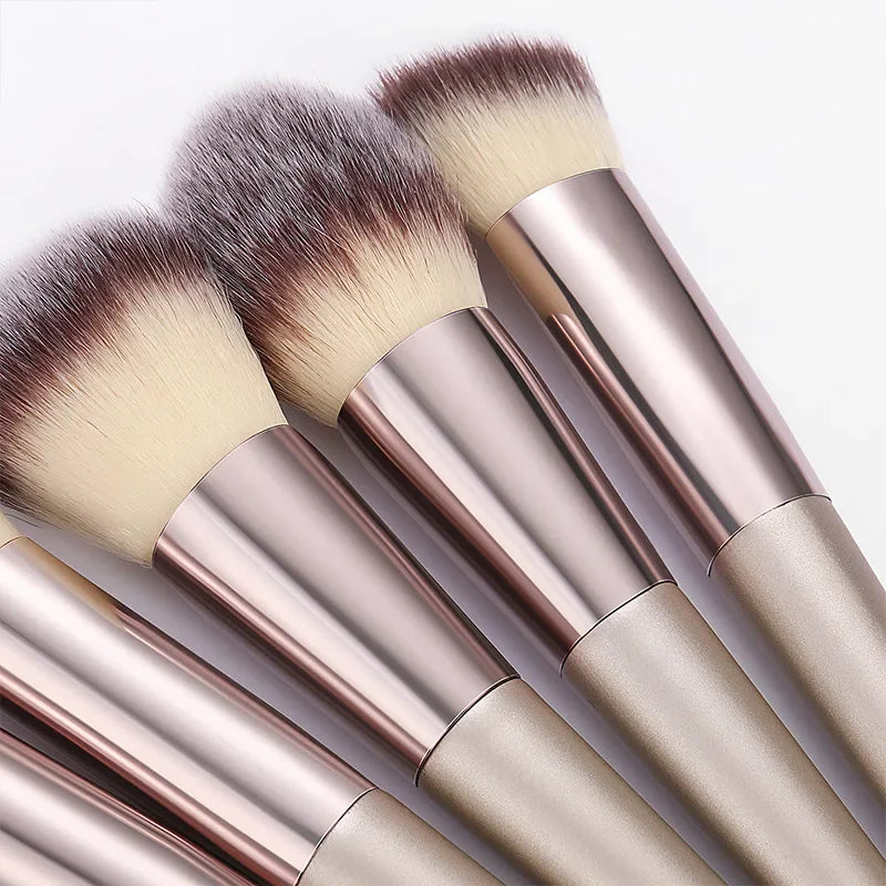 Champagne Makeup Brush Set | Foundation & Powder Flat Head Cosmetic Brush alternate view