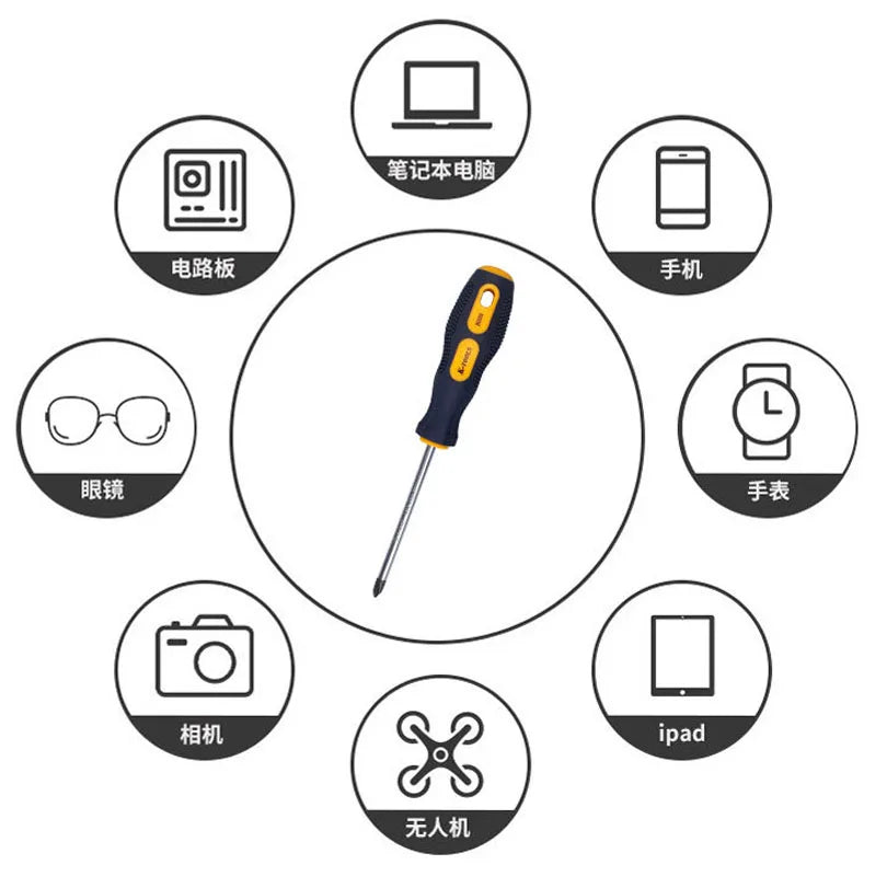 6 in 1 Magnetic Screwdriver Set | PH0 PH1 PH2 Phillips and Slotted Screw Driver additional angle