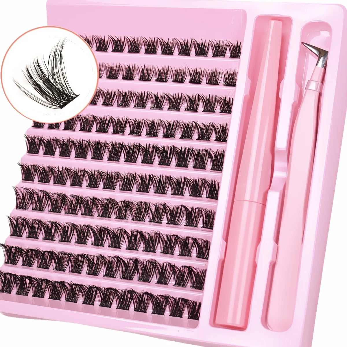 DIY Lash Extension Kit Lash Clusters With Bond Individual Lashes Kit Cluster Lashes Wispy D Curling