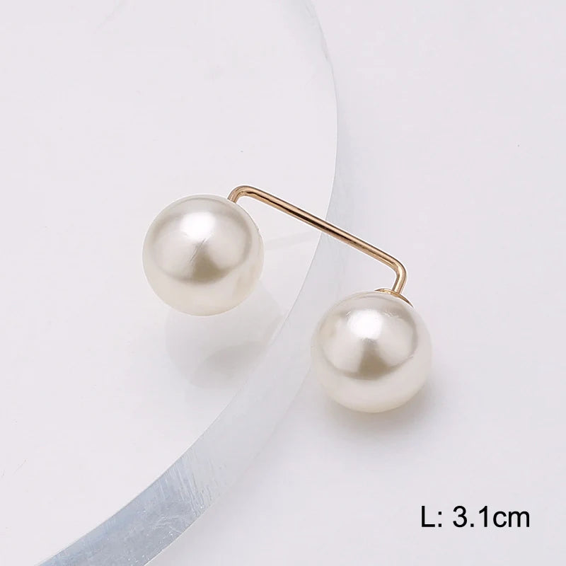 Pearl Brooch Pin For Women Scarf Double Pearl Fixed Safety Pin Accessories Clothes Buckle Clips Multifunction Brooch Clips Lapel