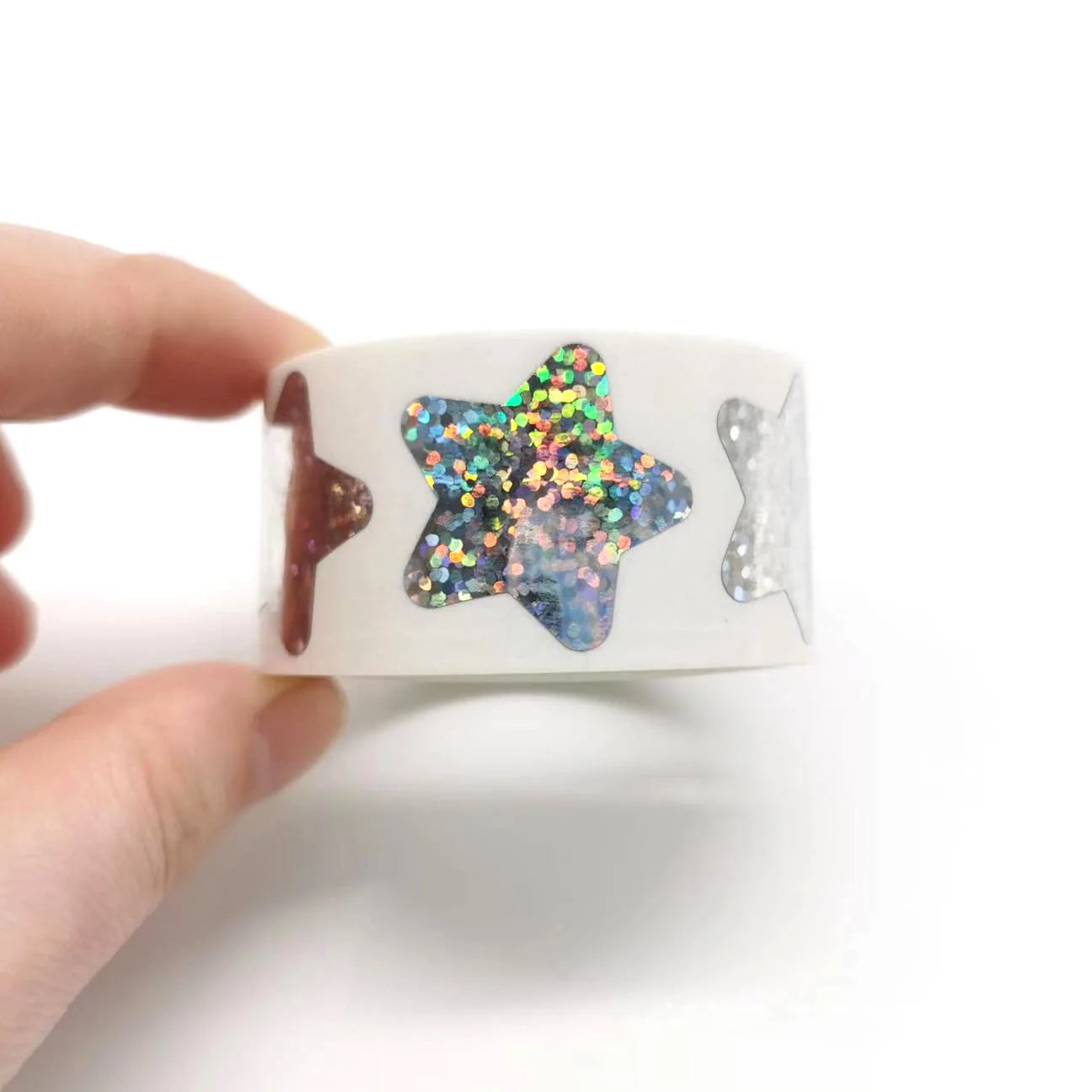 100-500PCS Heart Thank You Stickers | Small Roll Packaging Stickers for Photocard Deco close-up view