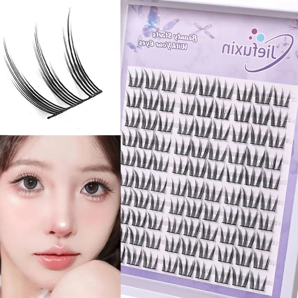 DIY Eyelash Clusters Natural False Eyelashes Extenstions Long-Lasting Cat Paw Cluster Thick Lashes S