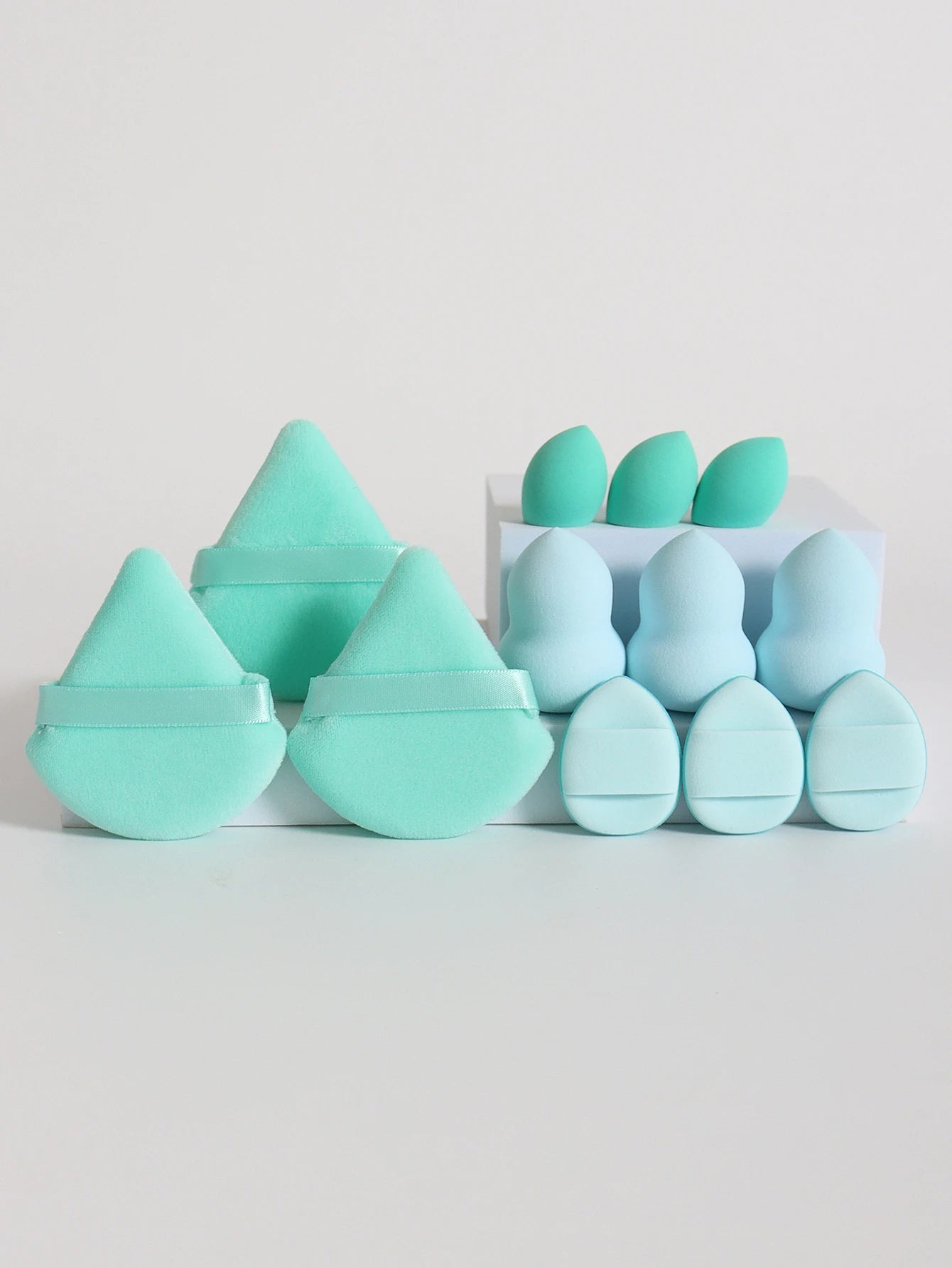 12-Piece All-Purpose Makeup Sponge Set, Made of 3 Loose Powder Puffs, 3 Mini Air Cush lifestyle view