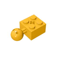 Gobricks GDS-976 Technical Brick Modified 2 x 2 with Ball Joint and Axle Hole | Compat close-up view