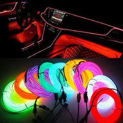 1M/2M/3M/5M Car Interior Led Decorative Lamp EL Wiring Neon Strip For Auto DIY Flexible Ambient Ligh