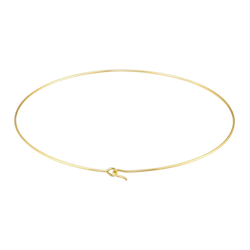 316L Stainless Steel Heart Round Adjustable Collar Women's Necklace Simple Open Neck alternate view