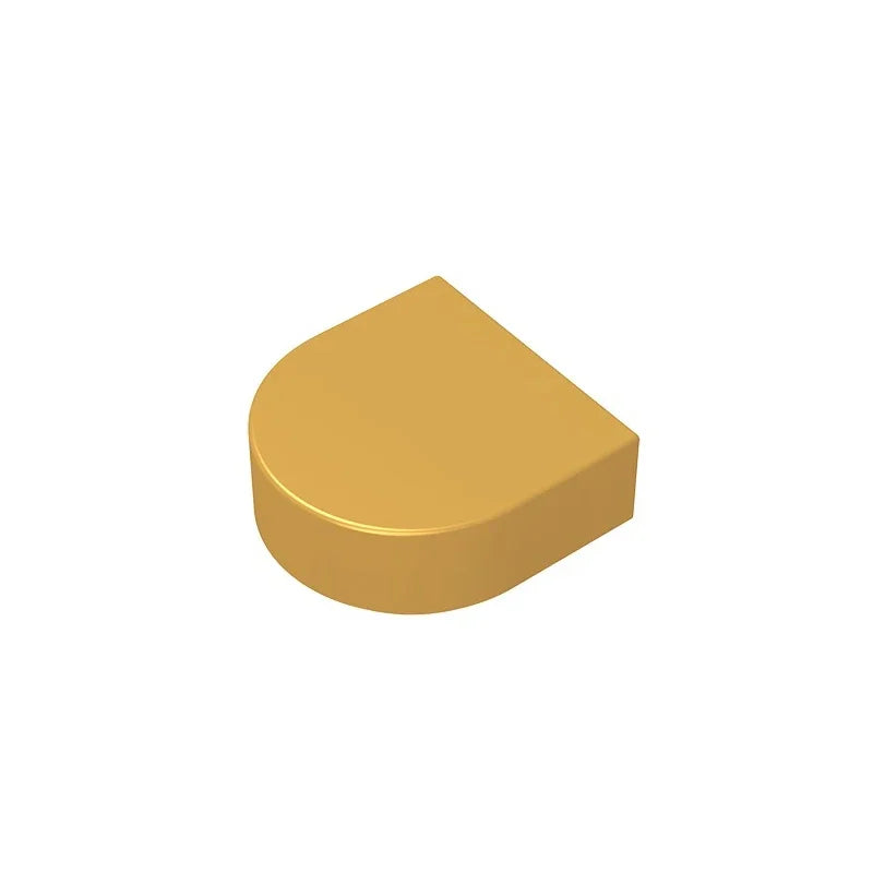 Gobricks Tile Round 1 x 1 Half Circle Extended | Compatible Brick Building Block alternate view