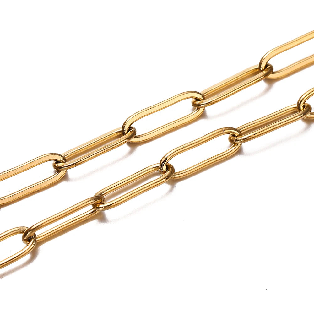 1M 3/4mm Stainless Steel Chain No Fade Cable Gold Chains for Necklace Bracelet Anklet alternate view