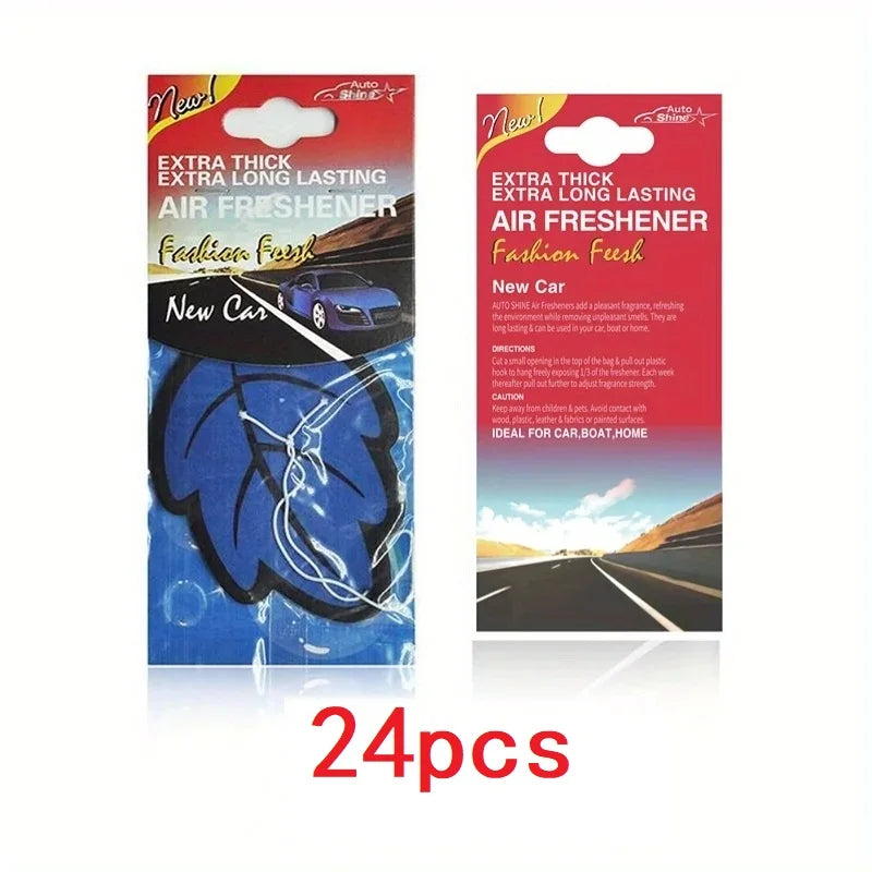 3-60pcs Car Air Freshener Natural Scented Tea Paper Auto Hanging Vanilla Perfume Frag lifestyle view