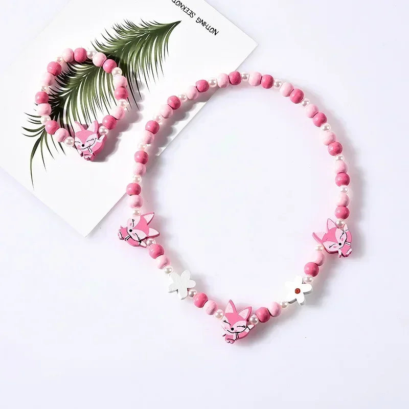 Girl Beads Toys Necklace and Bracelet Set for Girls | Unicorn Princess Jewelry Gift detail view