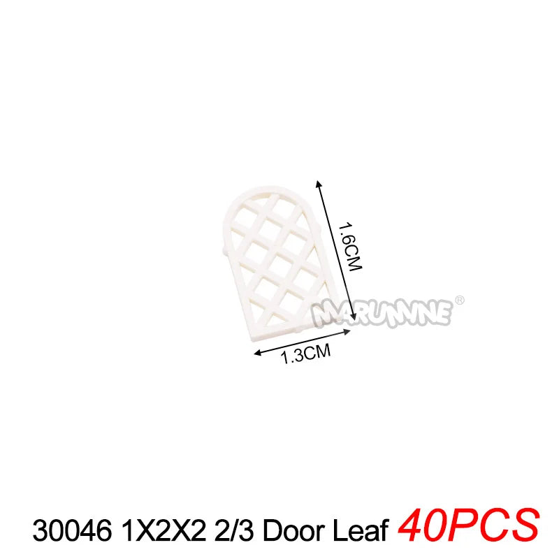 Marumine Window and Door Building Blocks | Compatible City House Parts Set close-up view