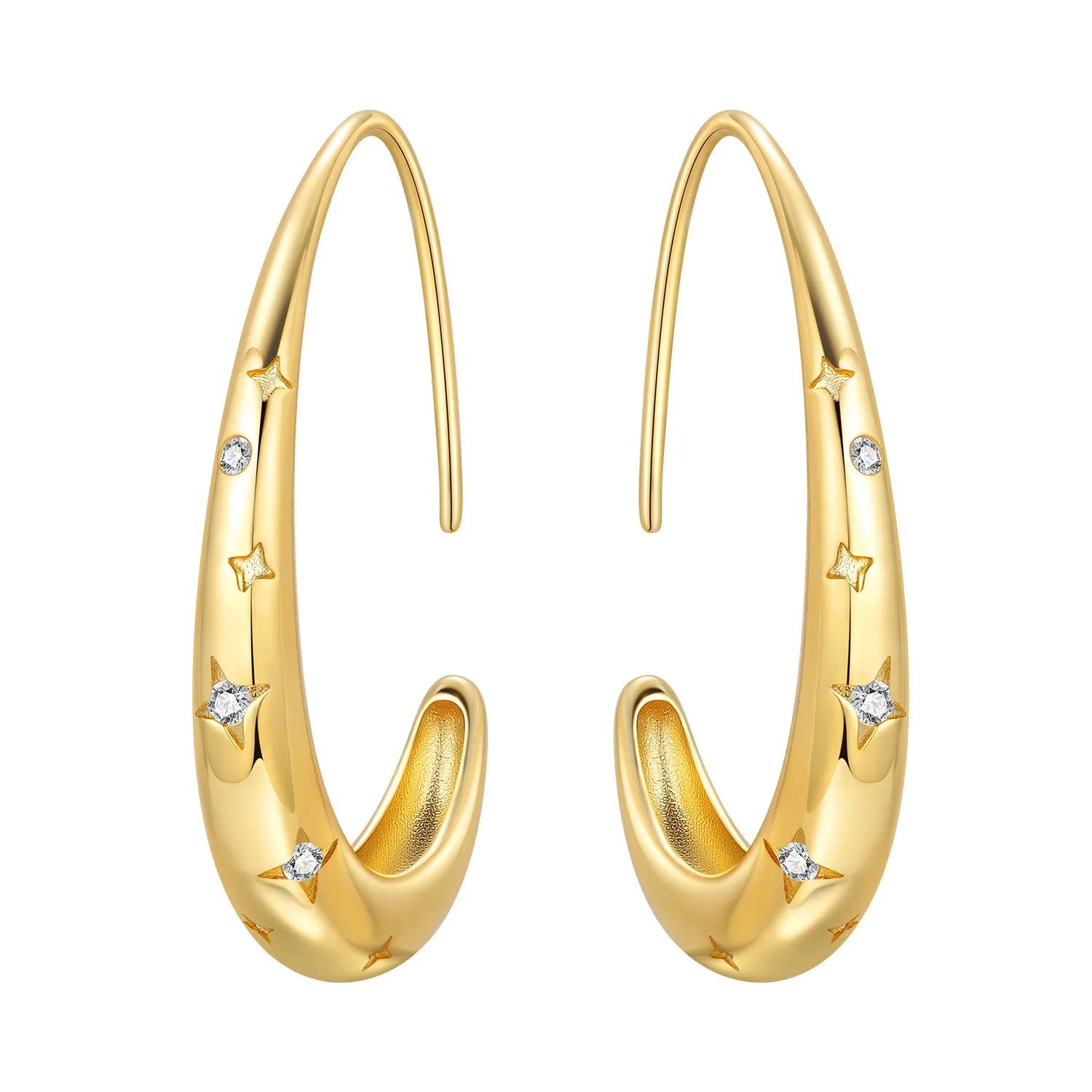 Orstarry S925 Sterling Silver 18k Gold Modern Square Earrings Hoop Earrings For Women Je detail view