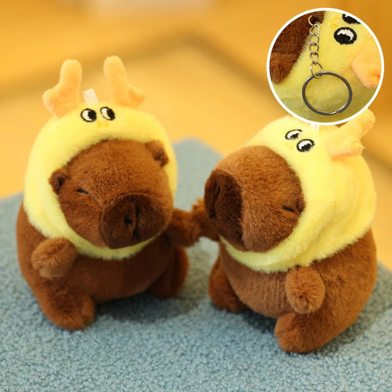 Capybara Plush Keychain | Cartoon Bag Pendant and Car Keyring additional angle