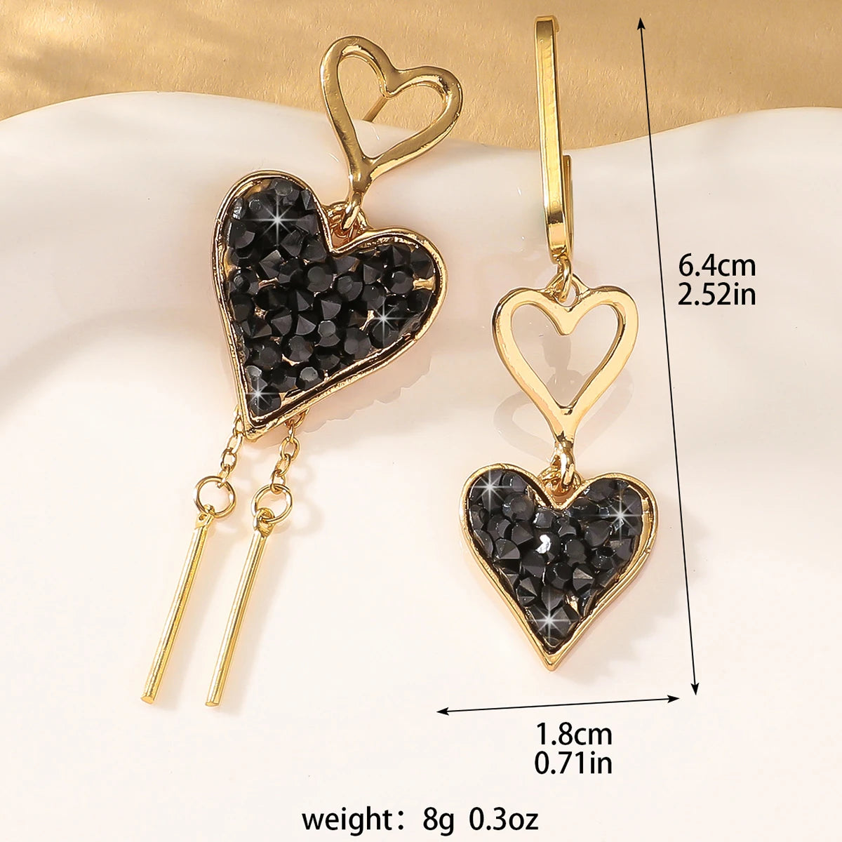 2PC Women's Fashion Irregular Peach Heart Earrings | Drop Earrings for Date Party Gif lifestyle view