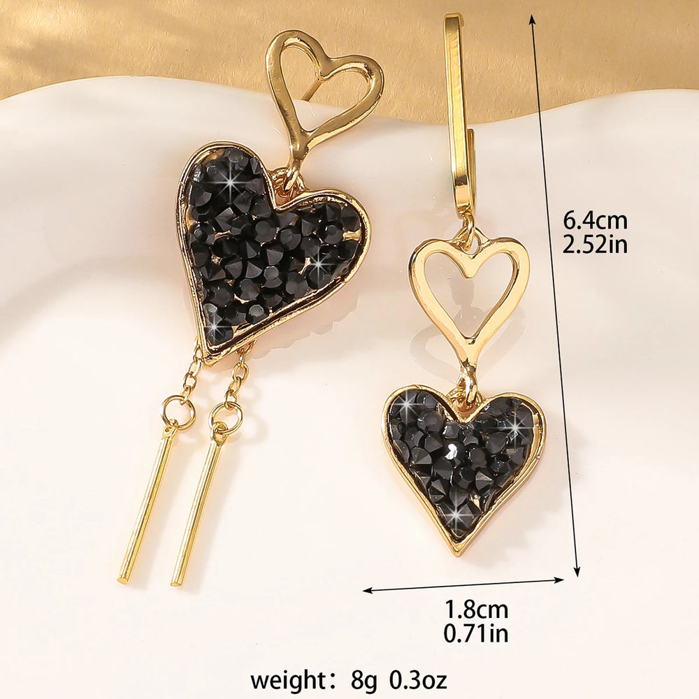 2PC Women's Fashion Irregular Peach Heart Earrings | Drop Earrings for Date Party Gif lifestyle view