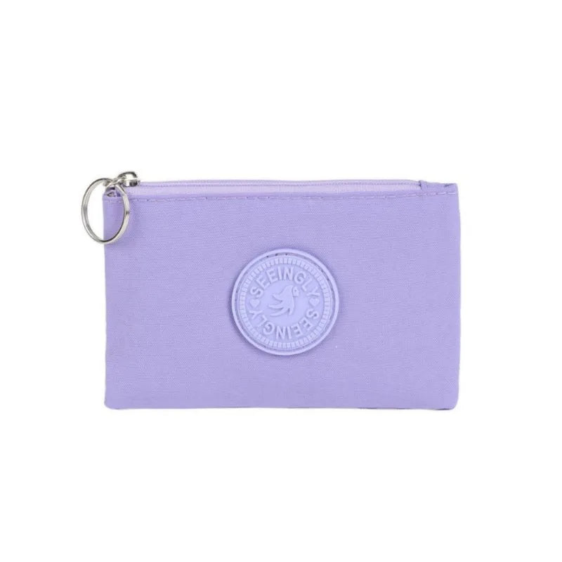 Casual Solid Nylon Coin Purse | Multi-Purpose Zipper Wallet Pouch additional angle