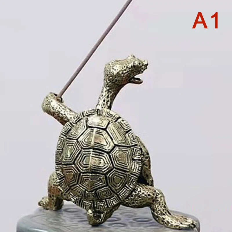 Mini Metal Turtle Incense Holder | Cute Animal Sandalwood Stick Burner for Home Decor detail view