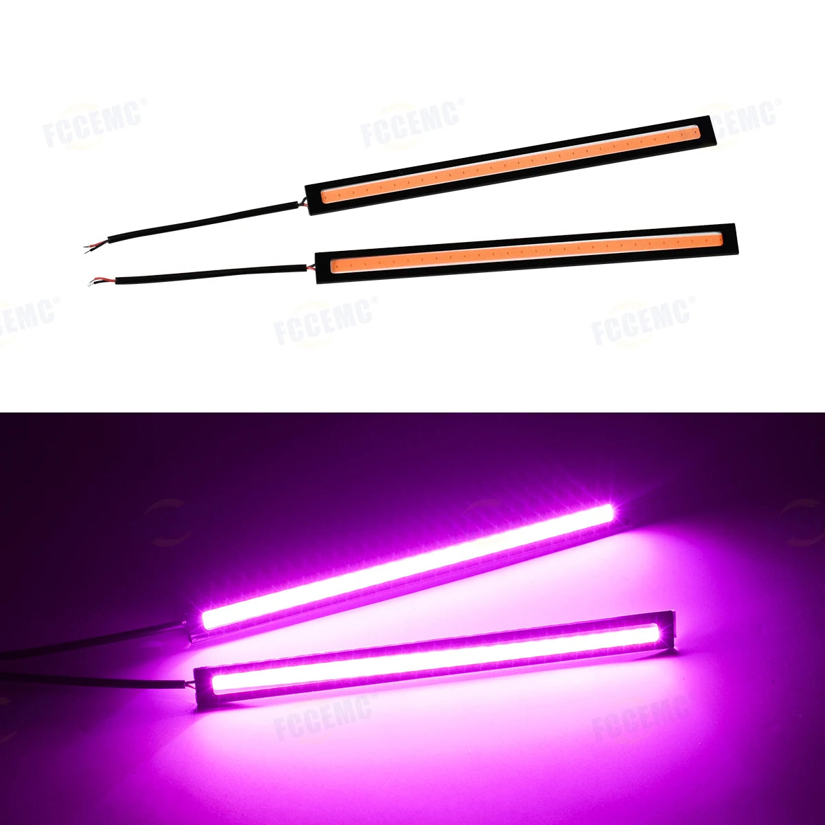 2pcs Ultra Thin LED Car COB Daytime Running Lights | Waterproof 12V Ambient Lamp Bar lifestyle view