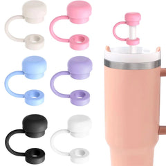 Straw Covers Cap Reusable Silicone Straw Toppers Compatible With Stanley Cup Spill Le alternate view