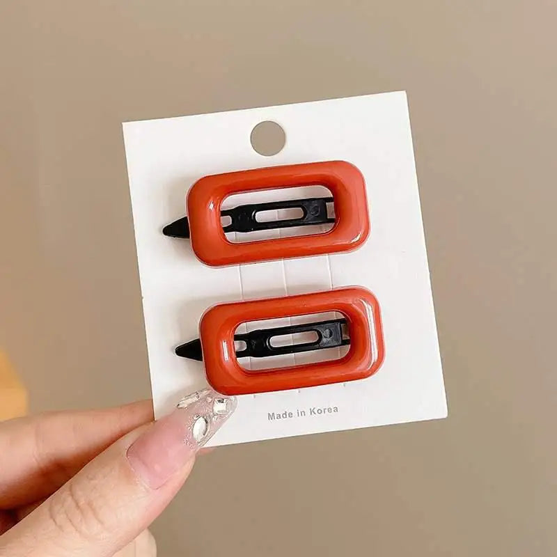 2pcs/bag Girls Sweet Cute Hairpins Hair Clips Square Hair Side Bangs Clip Barrettes Makeup Tools Women Headwear Hair Accessories
