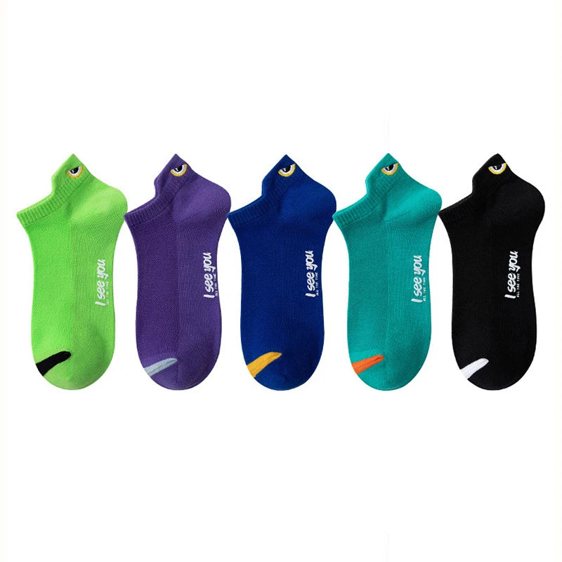 5/10 Pairs Man Short Socks Ankle Boat Socks Breathable Casual Athletic Socks Women Sum close-up view