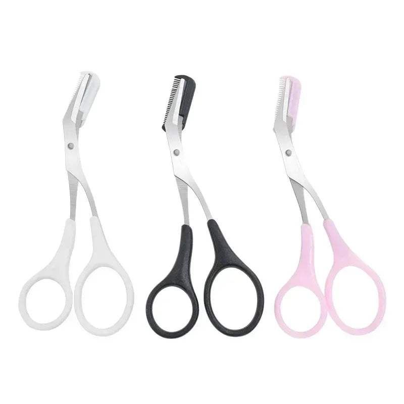1/3PCS Eyebrow Trimmer Makeup Tools Stainless Steel Eyebrow Scissors with Comb Hair R alternate view