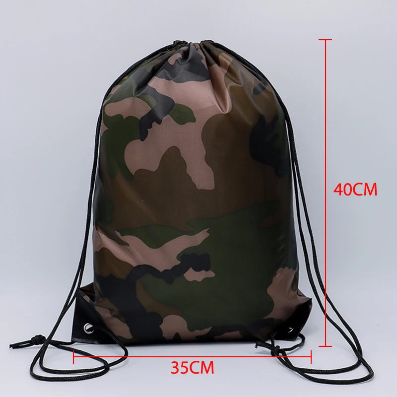 Outdoor Sport Camouflage Backpack | Waterproof Drawstring Bag for Gym, Travel, Campin lifestyle view