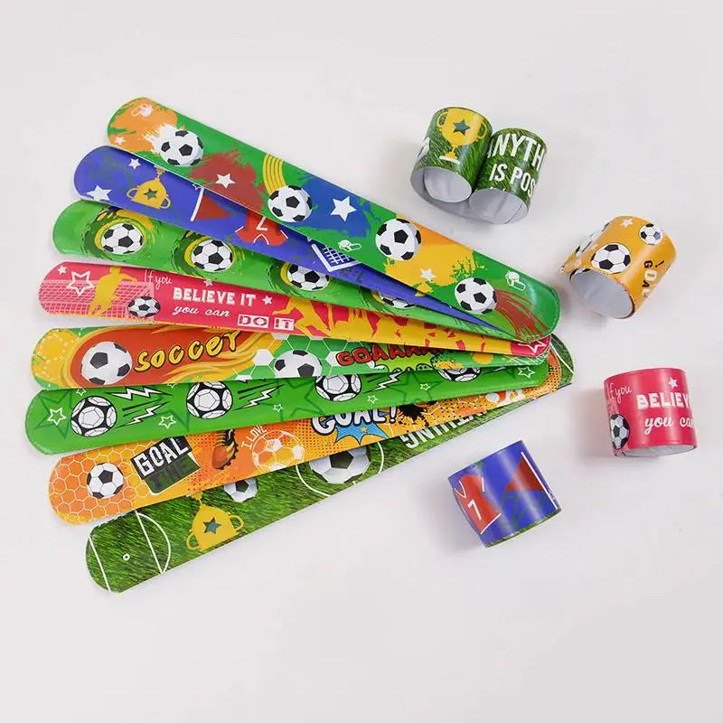 12/24pcs Soccer Slap Bracelets Wristband Kids Birthday Party Favors Pinata Filler Gift F detail view