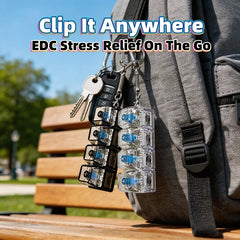 Portable LED Keyboard Keychain Click Button Stress Reliever Desk Accessory