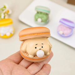 Creative Spit Bubble Burger Squishy Toy | Cute Cartoon Stress Relief and Desk Decor close-up view