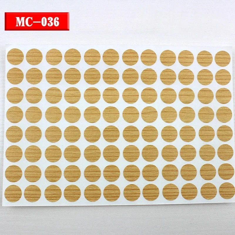 96Pcs 15mm Wood Furniture Screw Cap Covers | Self-Adhesive Hole Stickers for Desk C additional angle