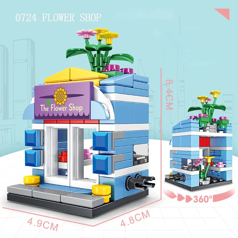 Stackable Building Blocks Toy 8 Pieces | City Street View Set for Kids lifestyle view