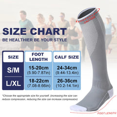 1Pair Compression Socks Women & Men Graduated 20-30mmHg for Running, Athletic, Flight alternate view