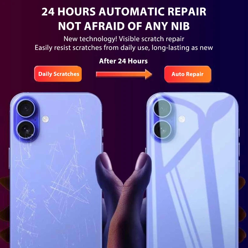 4-1Pcs Back Hydrogel Film For iPhone 16 15 Pro Max 13 14 12 11 XS XR 7 8 Plus Soft Cle close-up view