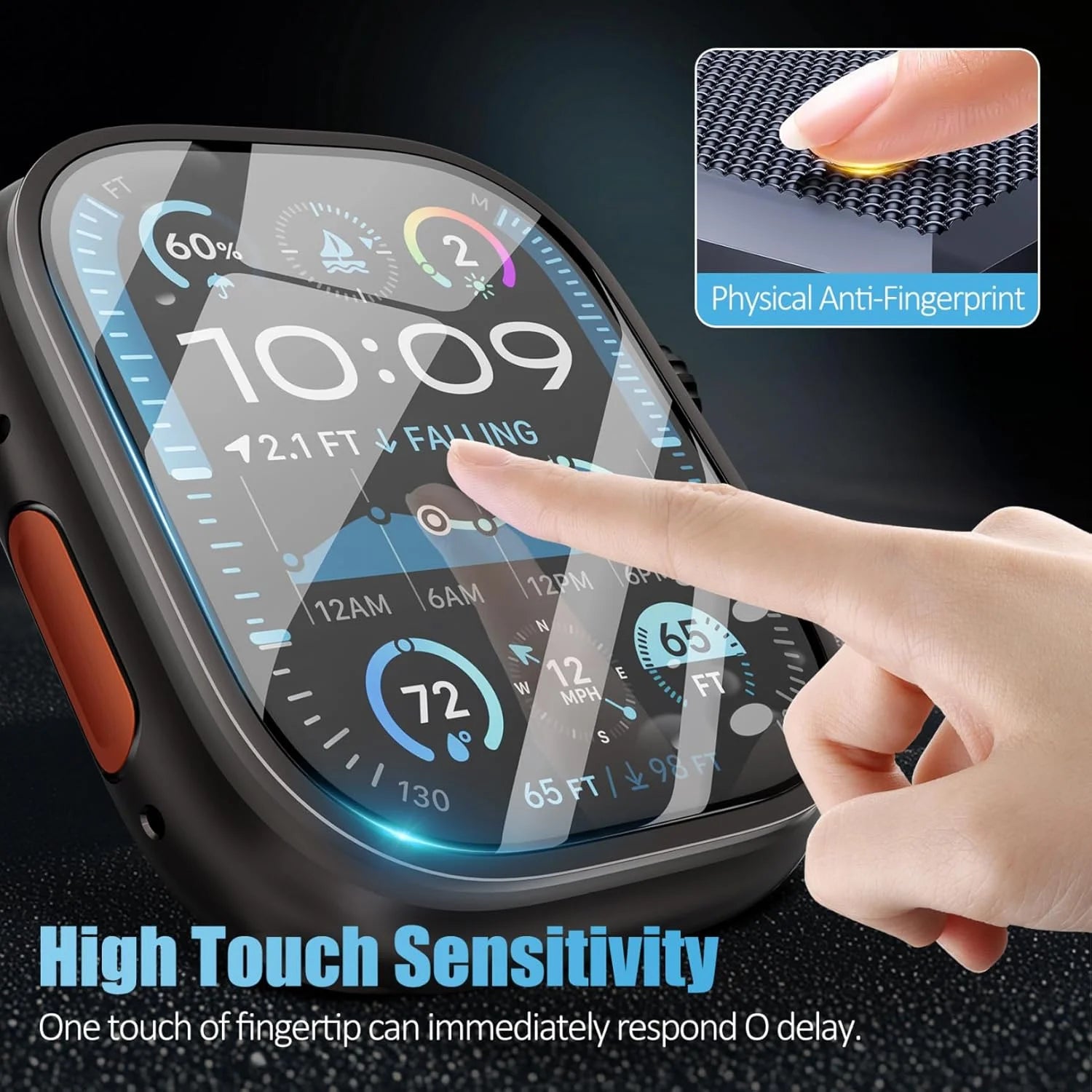 Tempered Glass Film Quick Pasting For Apple Watch Ultra 3/2/1 49mm Easy to Install Screen Glass Protective Film Ultra 3-2-1 49mm