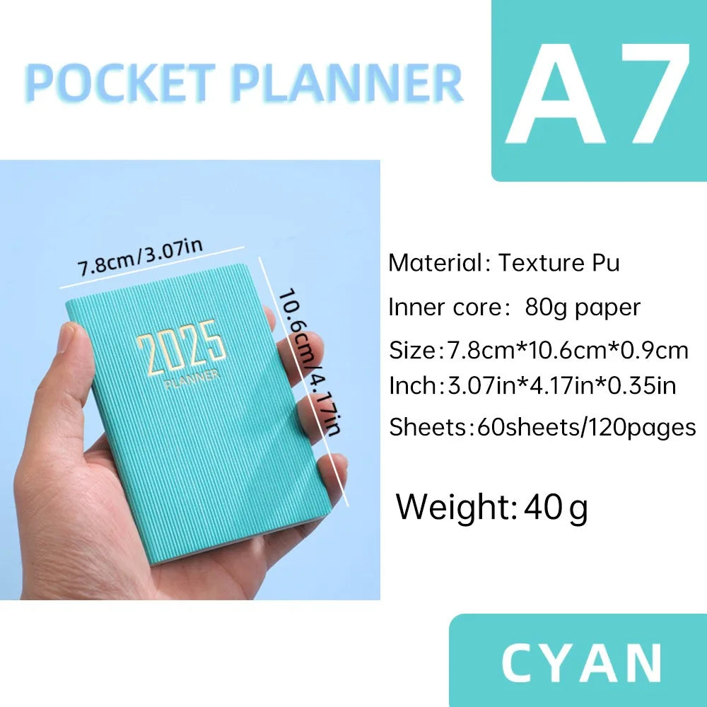 Portable A7 2026 Agenda Book – Pocket Weekly Planner with Calendar