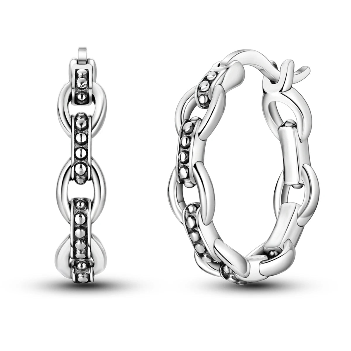 925 Sterling Silver Hoop Earrings with Zircon | Classic U-Shaped Women Jewelry
